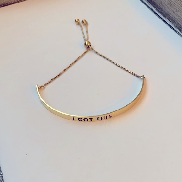 Real gold over 925 Sterling Silver Affirmation Bracelet - Picture 1 of 3